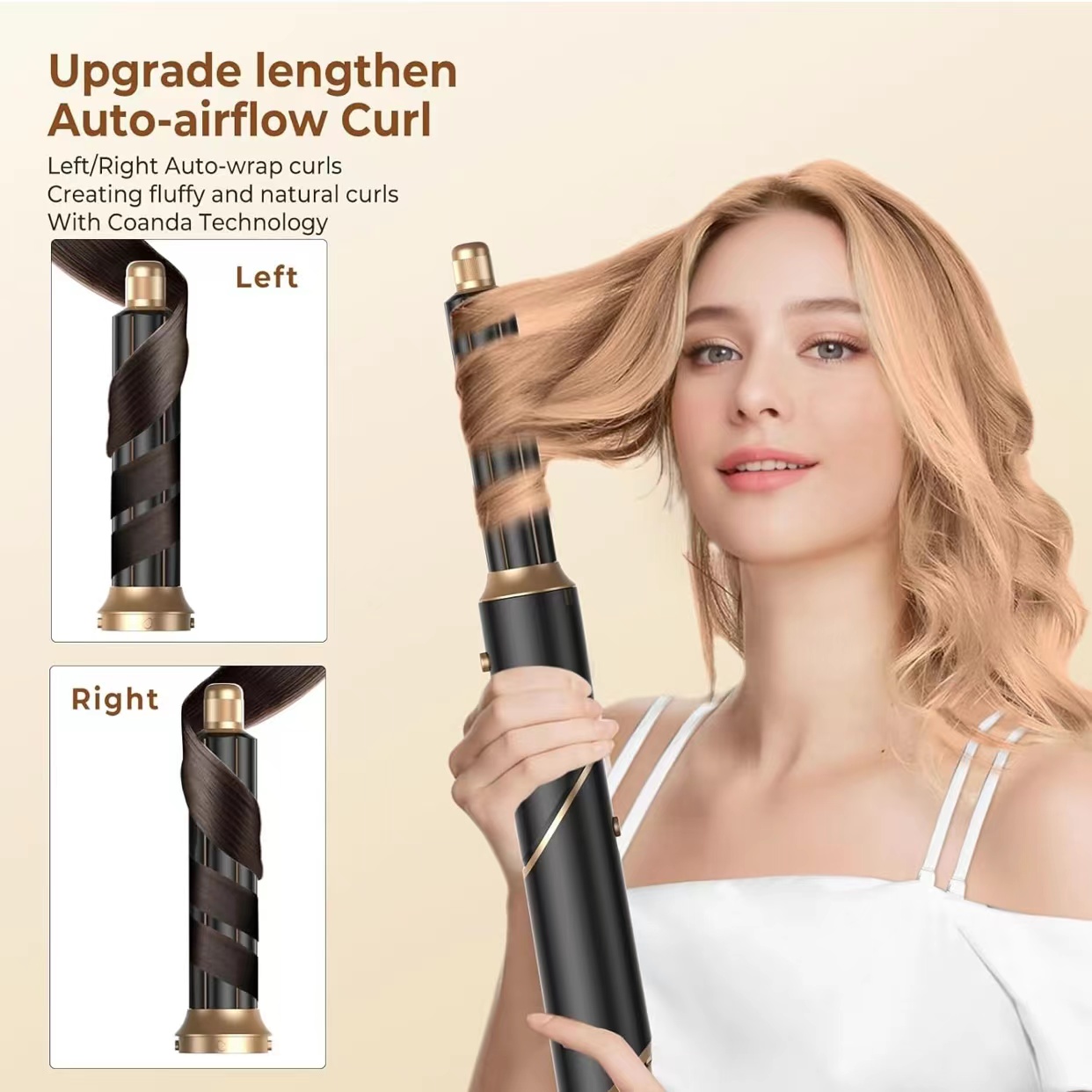 6 in 1 Blow Dryer Brush, Hair Dryer with Diffuser for Curly Hair, Negative Ionic Hair Dryer Brush Set, Air Curling Iron Air Styler, Brush Blow Dryer Straight, Volumize, Drying Hair Styling Tool